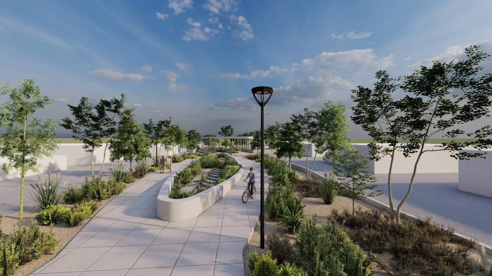 New linear park in Paralimni neighbourhood