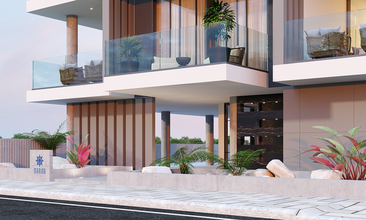 Marina Home Residence: шикарные апартаменты с потрясающим видом на море в Ларнаке