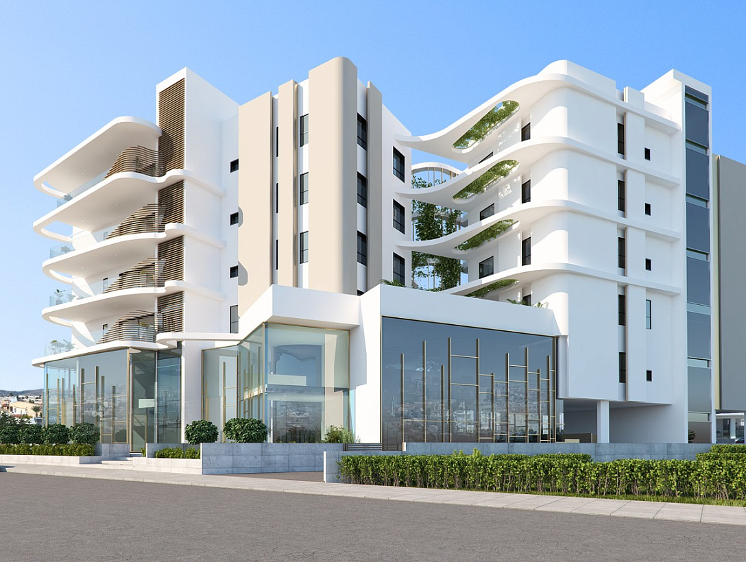 Modern residential apartment block in Cyprus
