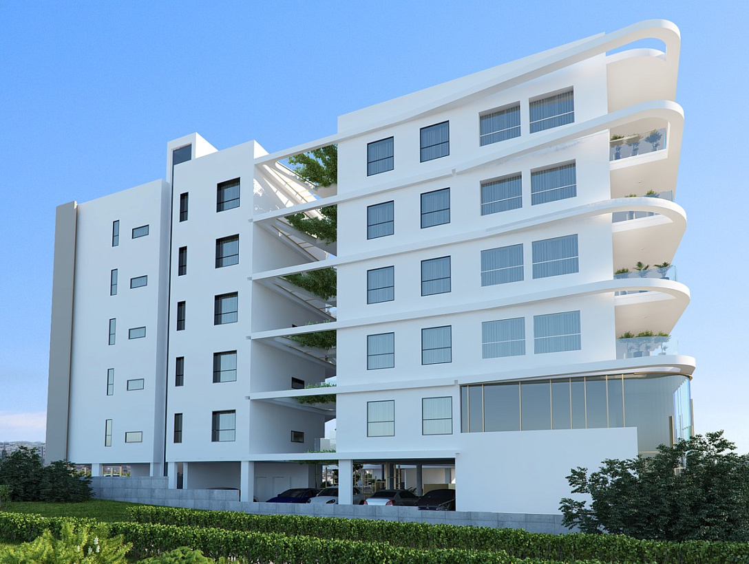 Modern residential apartment block in Cyprus